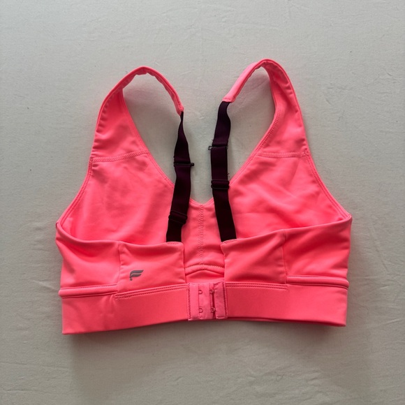Fabletics Vibrant Neon Pink Sports Bra - Picture 2 of 4